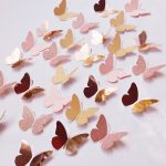 دکوری آماتیس طرح پروانه سه بعدی بسته 50 عددی مناسب تزیین اتاق کودک و تزیین اتاق خواب