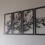 تابلو چوبی آماتیس طرح درخت 4 تکه