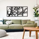 تابلو چوبی آماتیس طرح درخت چهار تکه کد 2