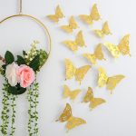 دکوری آماتیس مدل پروانه سه بعدی طرح گل رز 20 عددی