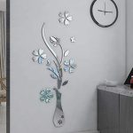 آینه دکوری آماتیس طرح گل و گلدان مناسب تزیین اتاق کودک و تزیین اتاق خواب