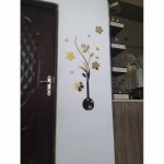 آینه دکوری آماتیس مدل گل و گلدان گرد