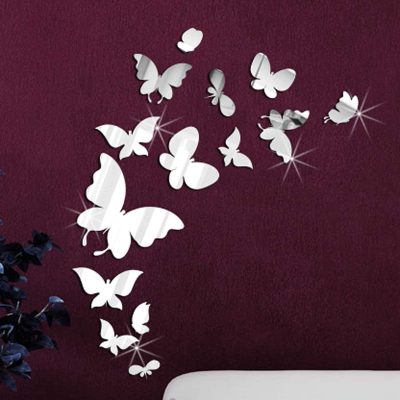 آینه دکوری آماتیس مدل پروانه 15 عددی