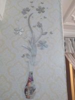 آینه دکوراتیو آماتیس طرح گل و گلدان مناسب تزیین اتاق کودک و تزیین اتاق خواب