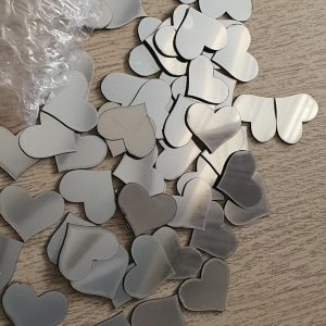 آینه پلکسی گلس طرح قلب بسته 50 عددی - قلب کوچک 3 سانتیمتری