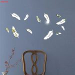 آینه دکوری آماتیس طرح پر بسته 20 عددی مناسب تزیین اتاق کودک و تزیین اتاق خواب