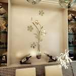 آینه دکوراتیو آماتیس طرح گل و گلدان مناسب تزیین اتاق کودک و تزیین اتاق خواب