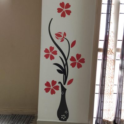 استیکر چوبی آماتیس طرح گل و گلدان کد 2023 مناسب تزیین اتاق کودک و اتاق خواب