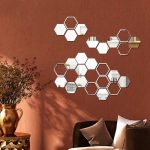 آینه دکوری آماتیس مدل لانه زنبوری 25 تکه - رنگ طلایی و نقره ای با چینش جدید .