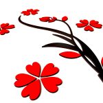 استیکر چوبی آماتیس طرح گل و گلدان