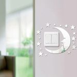 استیکر آینه ای کلید و پریز آماتیس مدل ماه و ستاره