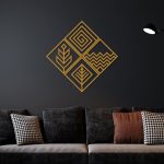تابلو آماتیس طرح عناصر چهارگانه- 4 تکه - رنگ طلایی
