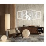 تابلو چوبی طرح درخت 5 تکه
