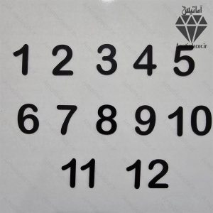 اعداد انگلیسی ساعت دیواری سری کامل کد 203 - رنگ مشکی - جنس مولتی استایل - سایز 4 سانت - سری کامل اعداد لاتین