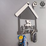 جا کلیدی دیواری طرح گربه کد 106 - کوچک و کاربردی از نمای چپ