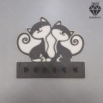 جا کلیدی دیواری طرح گربه کد 108 - از رو به رو