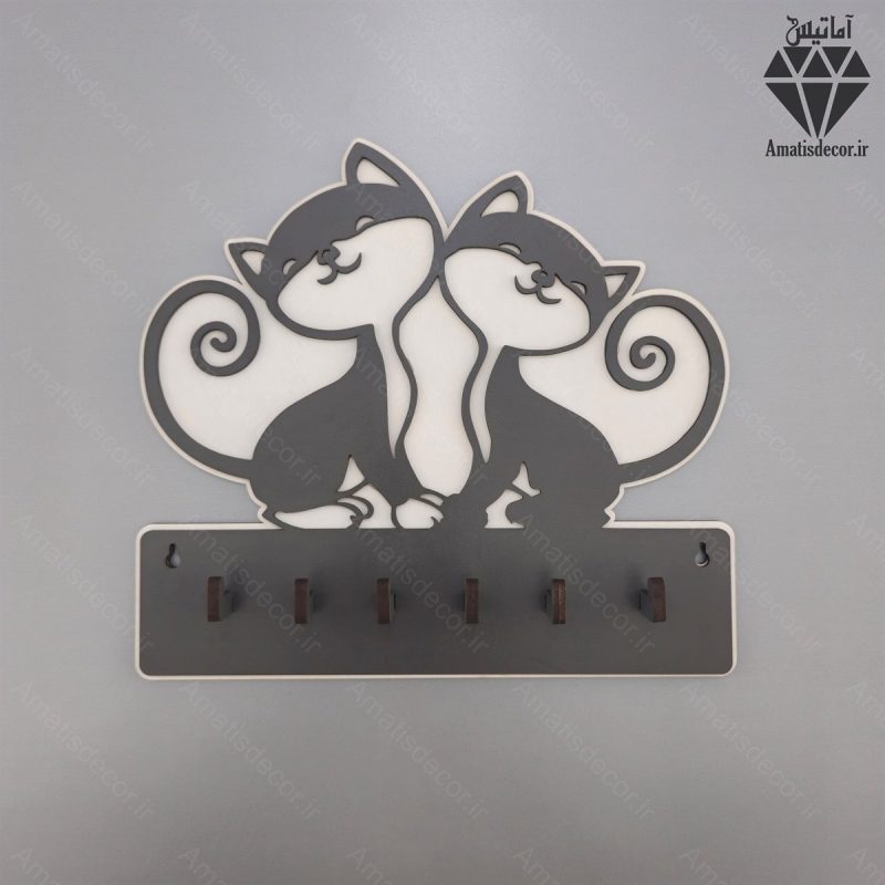 key 108 (2) جا کلیدی دیواری طرح گربه کد 108 - از رو به رو