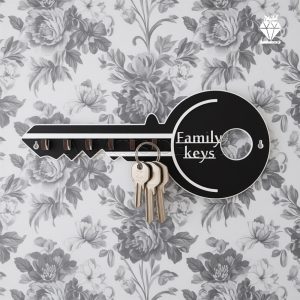 جا کلیدی دیواری طرح کلید 6 قلابه کد 105 - نمای کلی و روبه رو