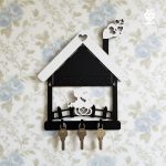 جا کلیدی دیواری طرح گربه و کلبه کد 106 - نمای کلی