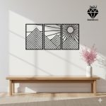 تابلو چوبی طرح طلوع خورشید 3 تکه