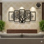 تابلو چوبی طرح درخت 5 تکه