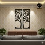 تابلو چوبی طرح درخت 2 تکه