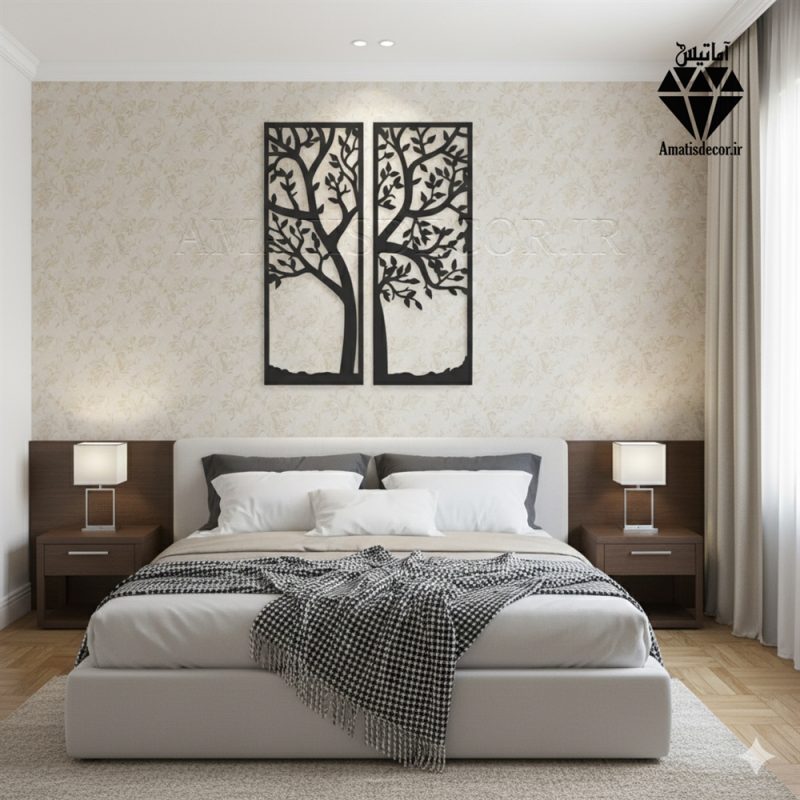 تابلو چوبی طرح درخت 2 تکه