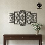 تابلو چوبی طرح ماندالا 5 تکه