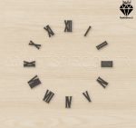 اعداد چوبی یونانی ساعت سری کامل کد 205 تصویر مشکی