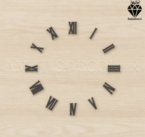 اعداد چوبی یونانی ساعت سری کامل کد 205 تصویر مشکی
