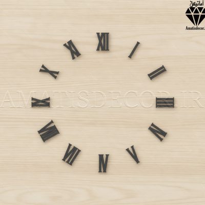 اعداد چوبی یونانی ساعت سری کامل کد 205 تصویر مشکی
