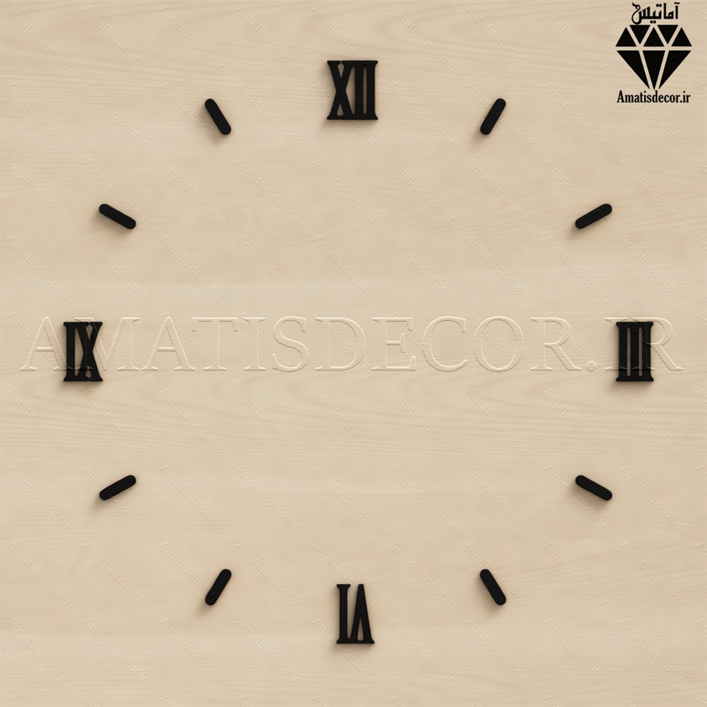 اعداد چوبی یونانی ساعت نشانگر دار کد 206 مشکی