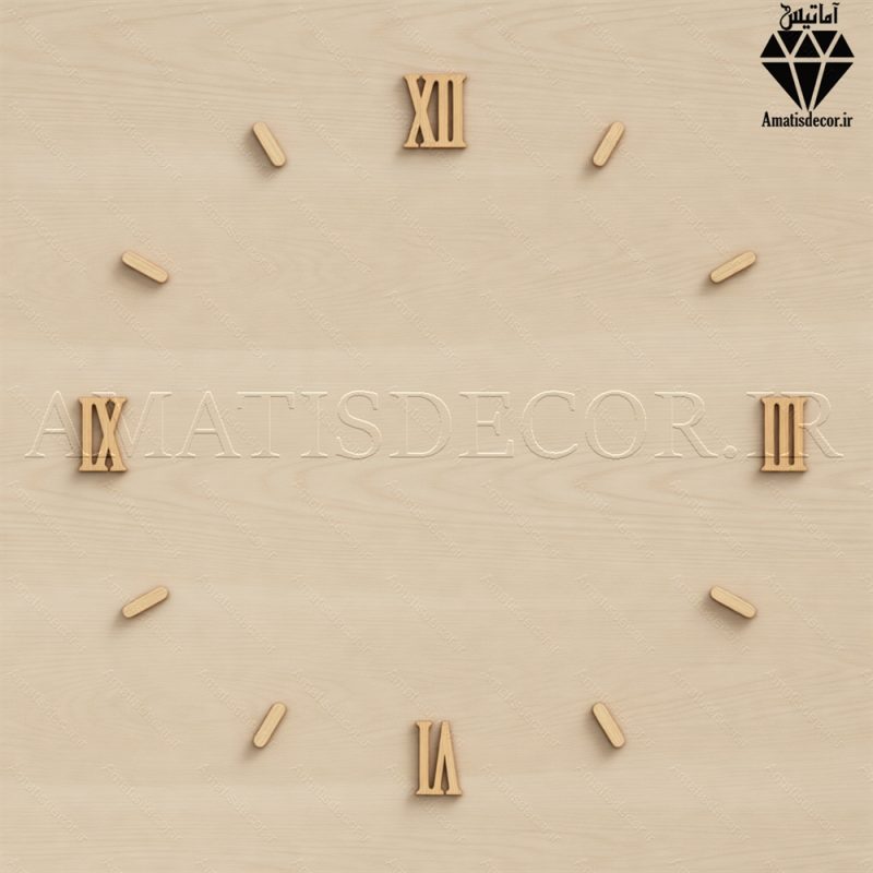 اعداد چوبی یونانی ساعت نشانگر دار کد 206 طلایی