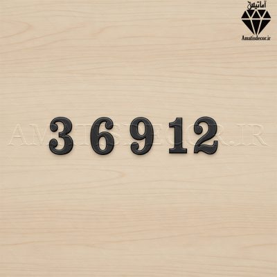 اعداد چوبی انگلیسی ساعت 4 عدد اصلی کد 208 مشکی