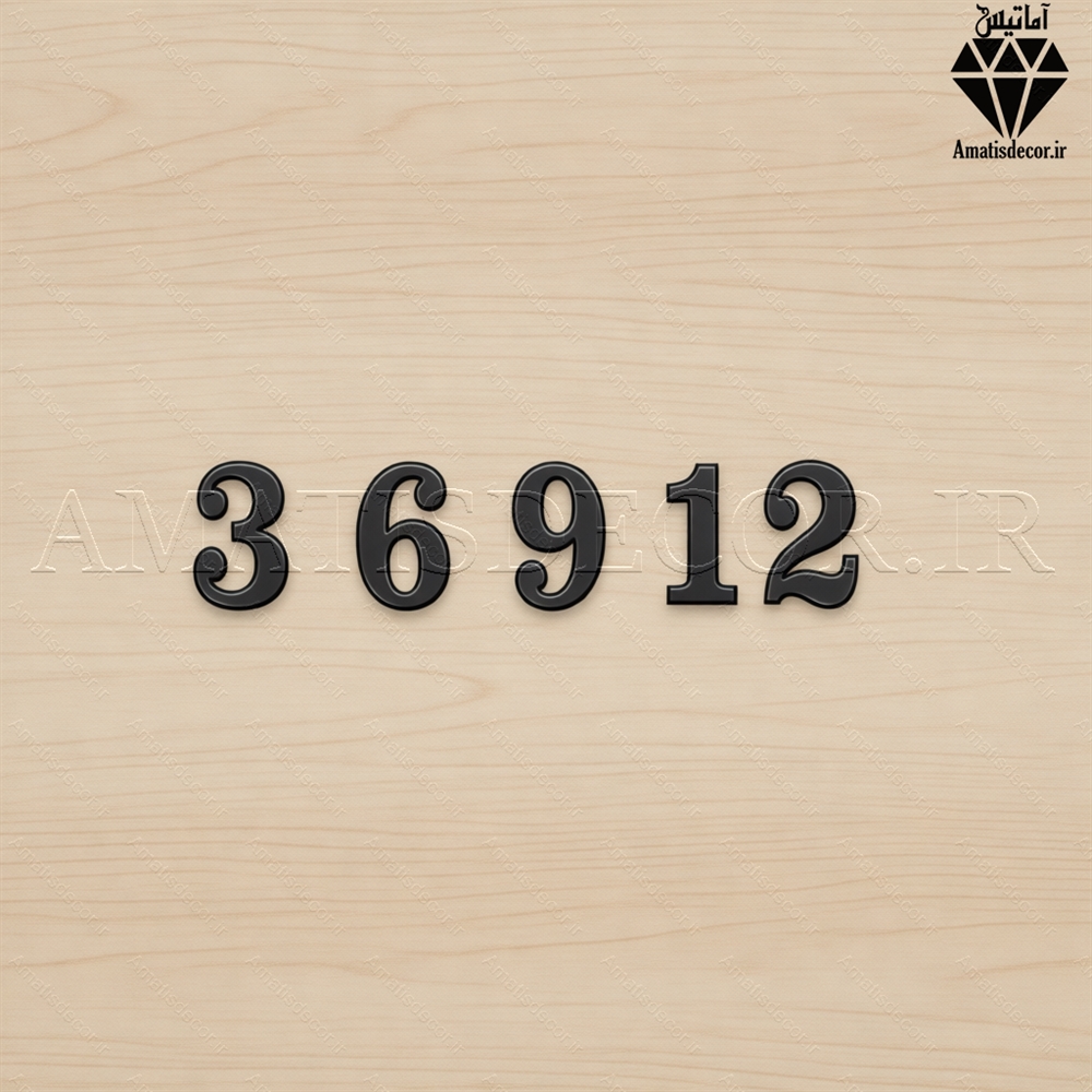 اعداد چوبی انگلیسی ساعت 4 عدد اصلی کد 208 مشکی