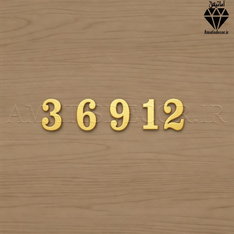 اعداد چوبی انگلیسی ساعت 4 عدد اصلی کد 208 طلایی