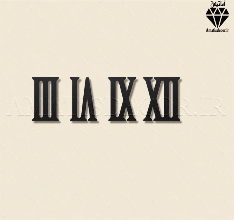 اعداد چوبی یونانی ساعت 4 عدد اصلی کد 209 مشکی