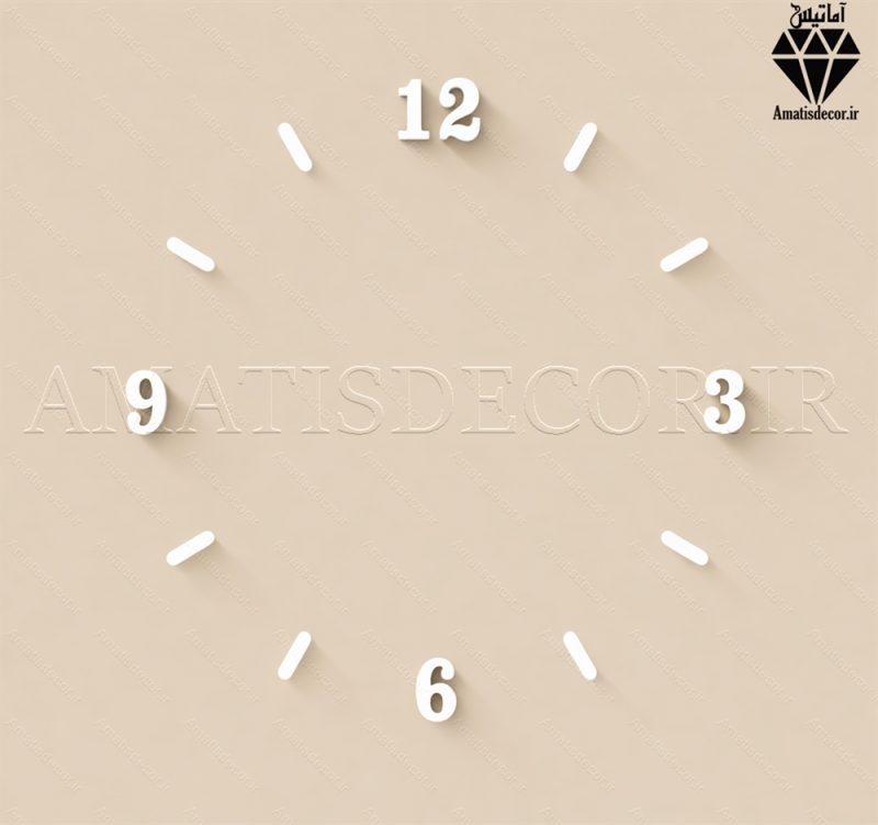 اعداد چوبی انگلیسی ساعت نشانه دار کد 210 سفید