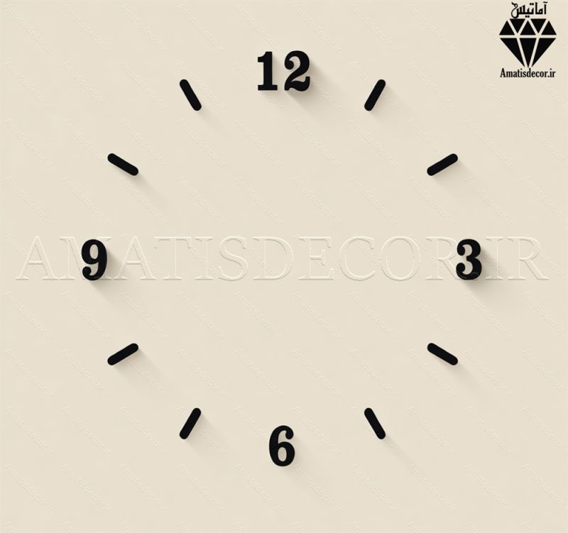 اعداد چوبی انگلیسی ساعت نشانه دار کد 210 مشکی