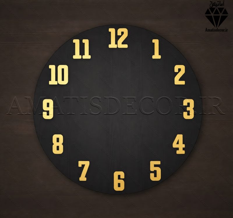 اعداد چوبی انگلیسی ساعت سری کامل فونت مدرن طلایی