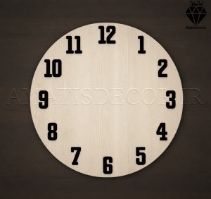 اعداد چوبی انگلیسی ساعت سری کامل فونت مدرن مشکی تصویر 2