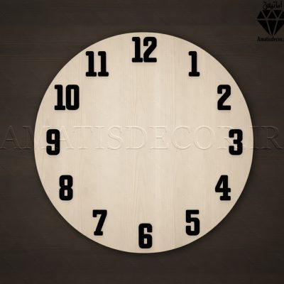 اعداد چوبی انگلیسی ساعت سری کامل فونت مدرن مشکی تصویر 2