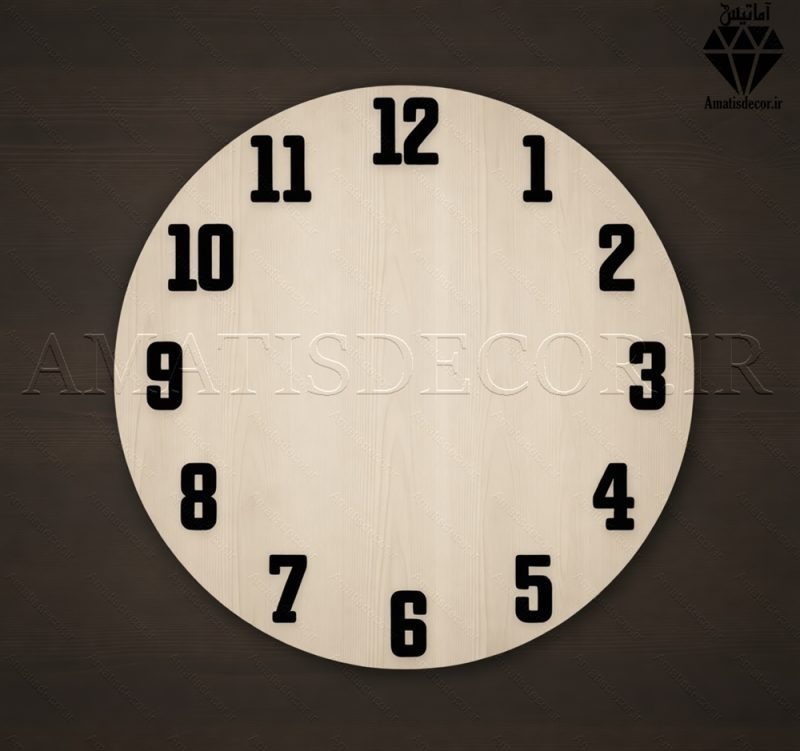 اعداد چوبی انگلیسی ساعت سری کامل فونت مدرن مشکی تصویر 2