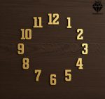 اعداد چوبی انگلیسی ساعت سری کامل فونت خاص طلایی