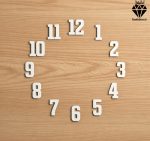 اعداد چوبی انگلیسی ساعت سری کامل فونت خاص سفید