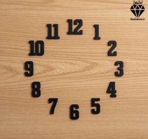 اعداد چوبی انگلیسی ساعت سری کامل فونت خاص مشکی