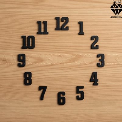 اعداد چوبی انگلیسی ساعت سری کامل فونت خاص مشکی