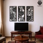 تابلو چوبی 3 تکه طرح برگ ها کد 1005 - تصویر 4