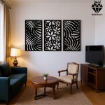 تابلو چوبی 3 تکه طرح گلبرگ کد 1004