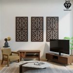 تابلو چوبی 3 تکه طرح باغ گلها کد 1006 تصویر 2